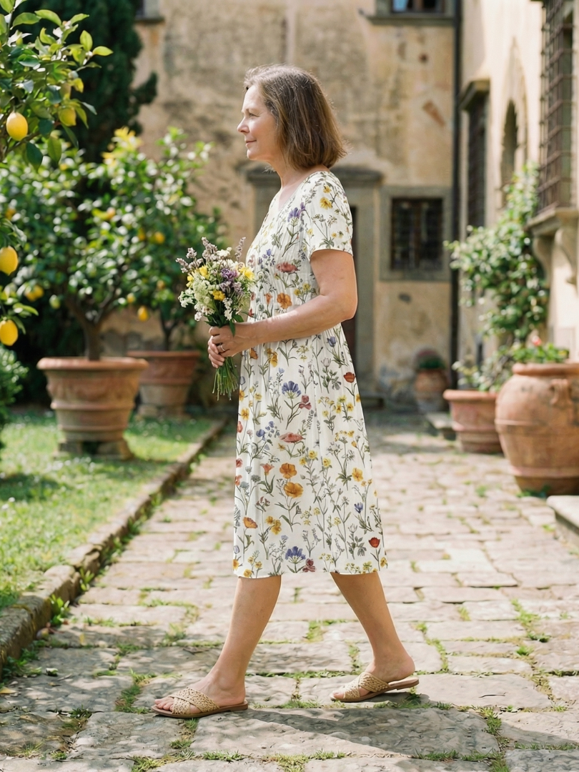 Romantic Wildflower Garden Party Midi Dress