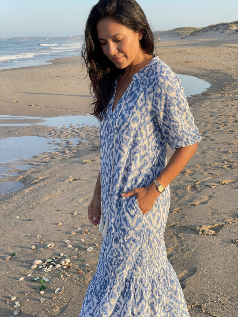 Vacation Ready Coastal Flowy Midi Dress