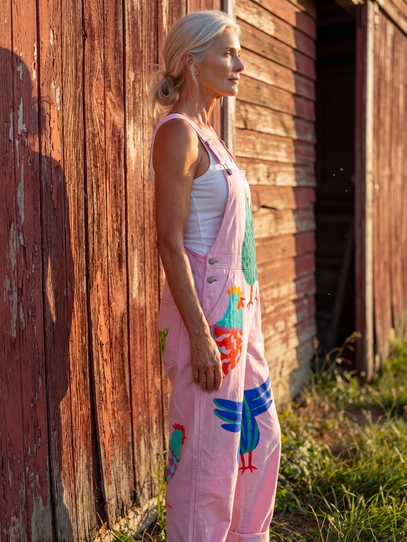 Conversation-Starting Hen-Print Brunch Jumpsuit
