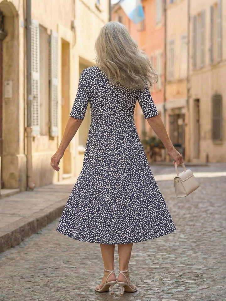 Seaside Brunch Breezy Coastal Print Dress