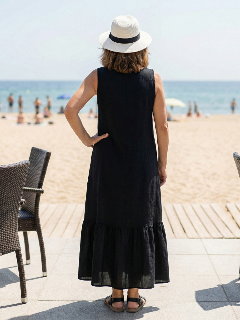 Flattering Draped Midi Dress from Brunch to Dinner