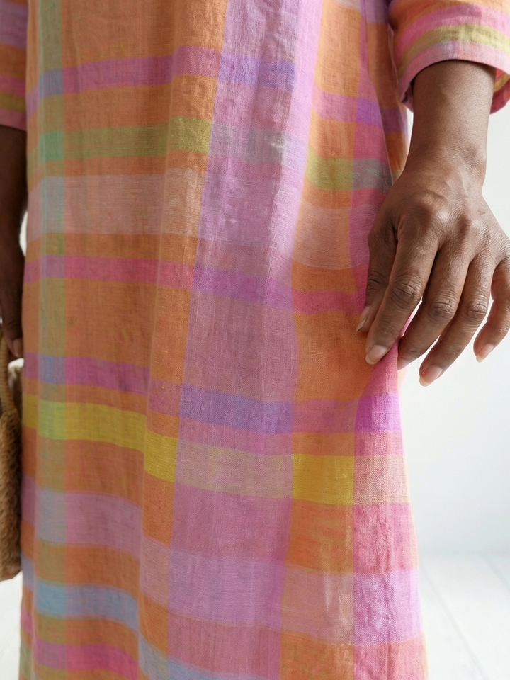 Flattering Easy-Drape Striped Midi Dress