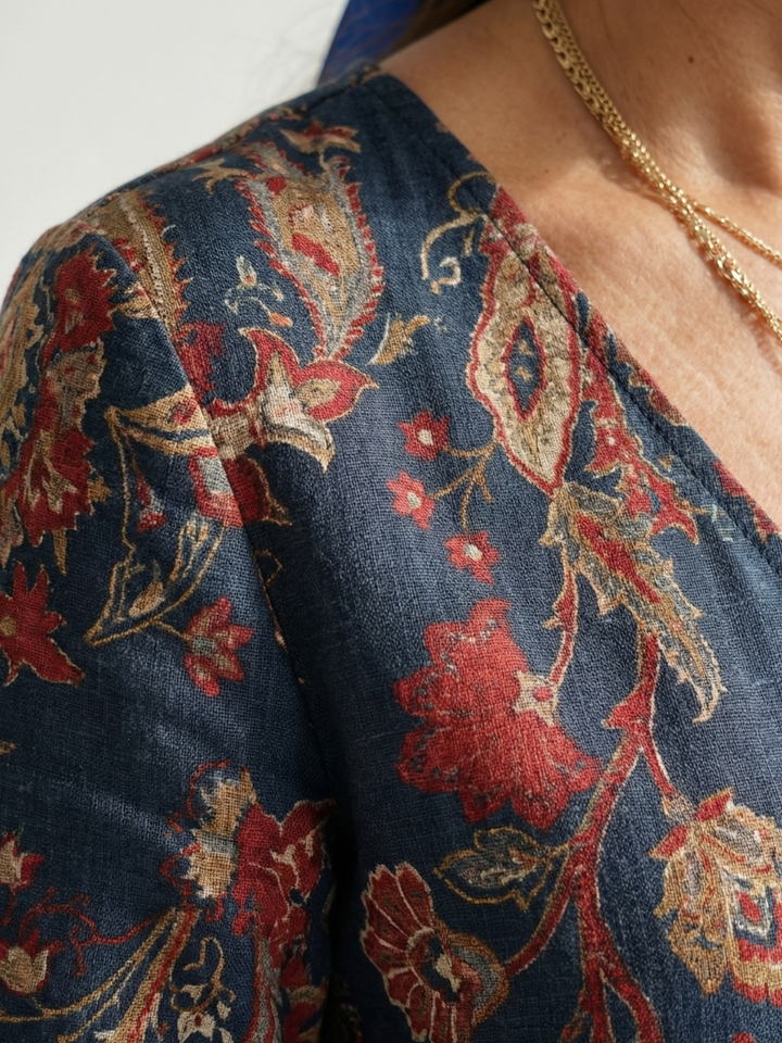 Soft-Knit V-Neck Midi Dress