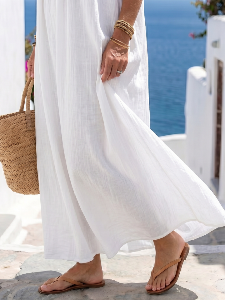Garden Party Neutral Flowy Maxi Dress