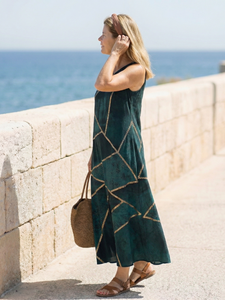 Seaside Serenity Flowy Brunch Midi Dress