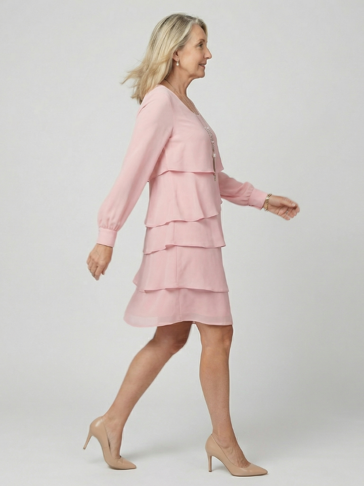 Desk-to-Dinner Layered Knee-Length Sheath Dress