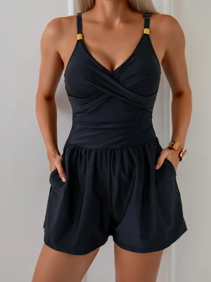 Sloane Terry-Cloth One-Piece Swimsuit with Pockets