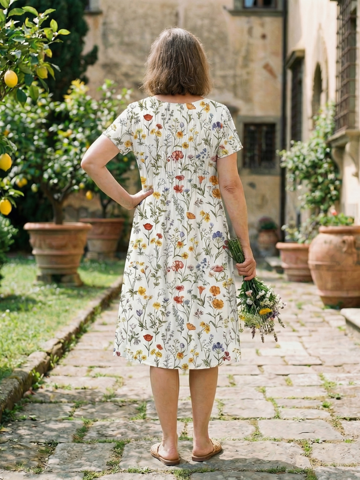Romantic Wildflower Garden Party Midi Dress