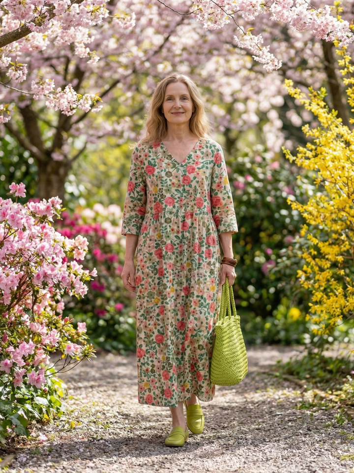 Garden Party Scattered Floral Midi Dress