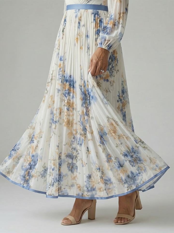Cornflower Blue Floral Maxi Dress