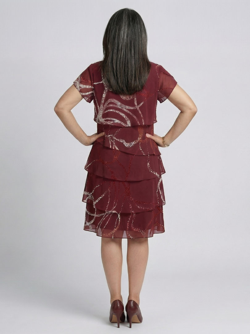 Desk to Dinner Abstract Knee-Length Dress