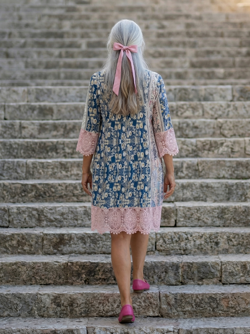 Romantic Garden Party Floral Flowy A-Line Dress