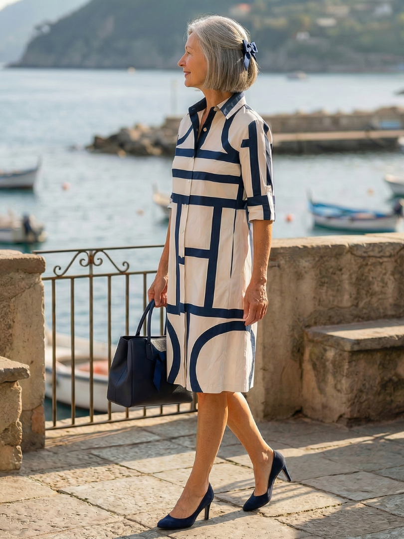 Geometric Shirt Dress