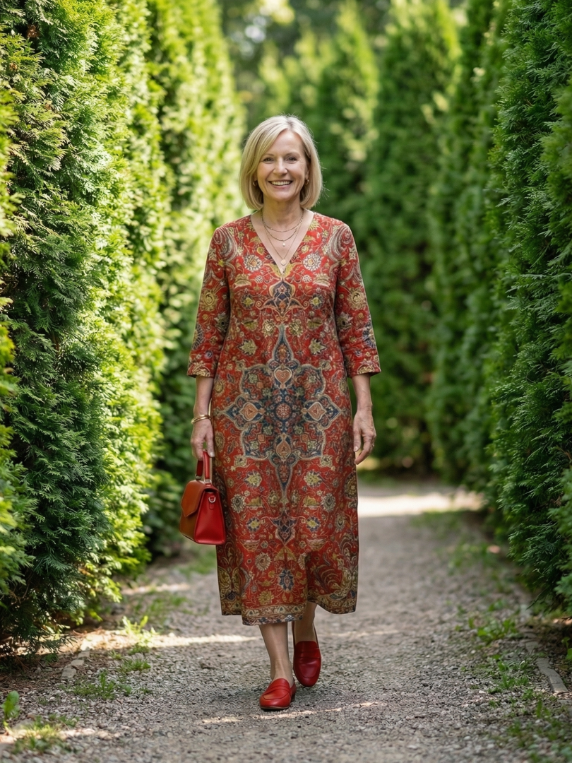 Patchwork Boho Midi Dress