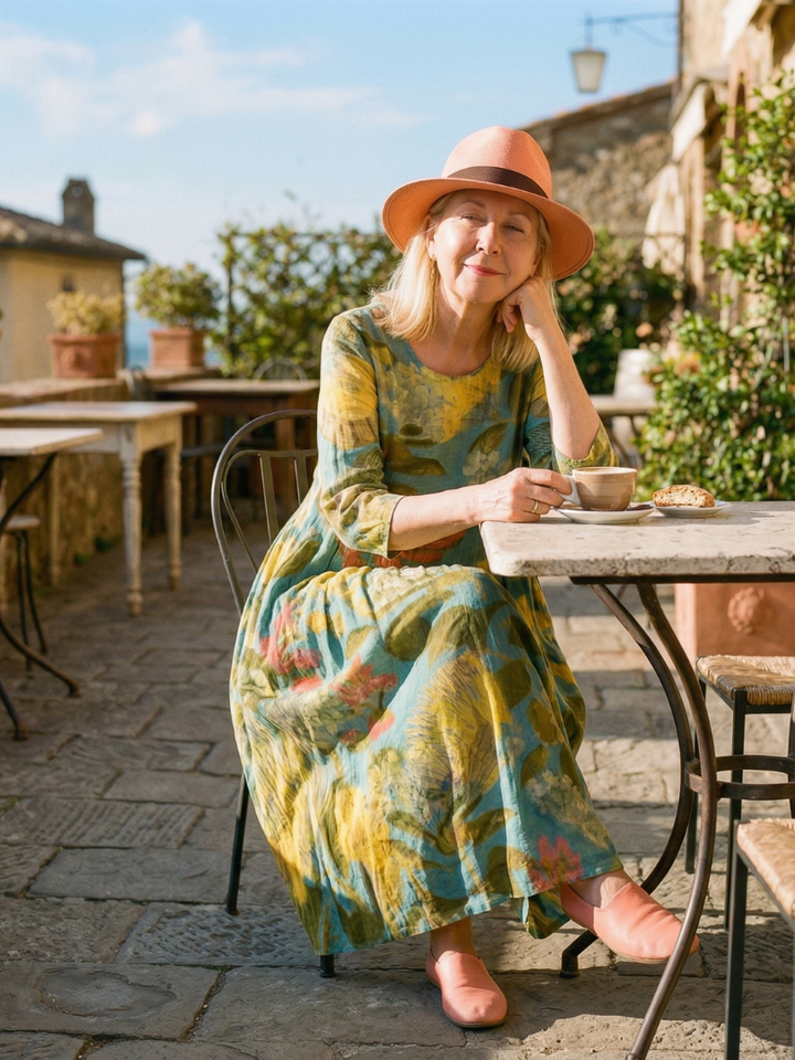 Gallery Opening Brushstroke Print Dress