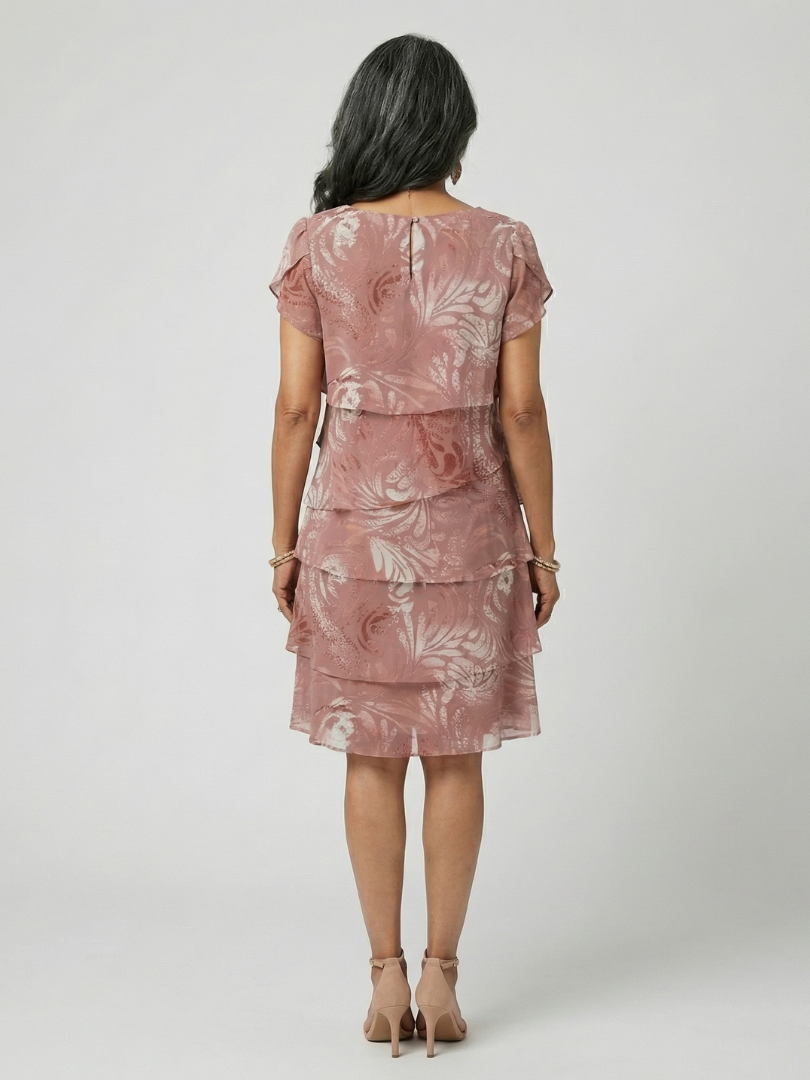 Romantic Garden Party Tiered Knee-Length Dress