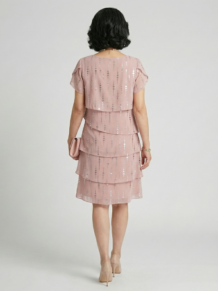 Office-Ready Poise Dot Print Knee-Length Dress