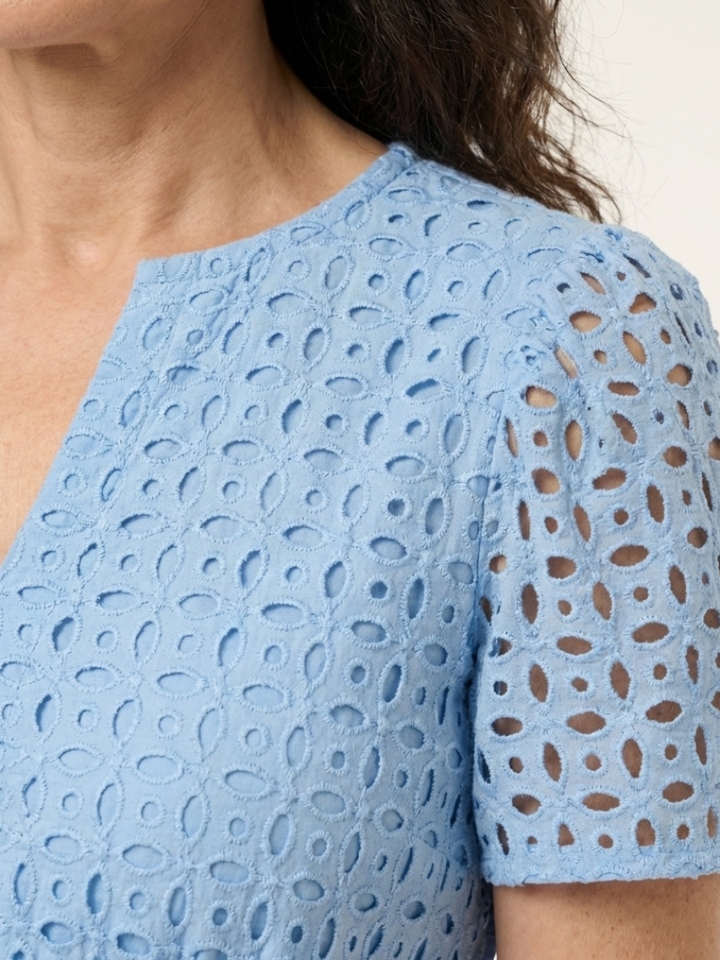 Smocked Eyelet Tiered Midi Dress