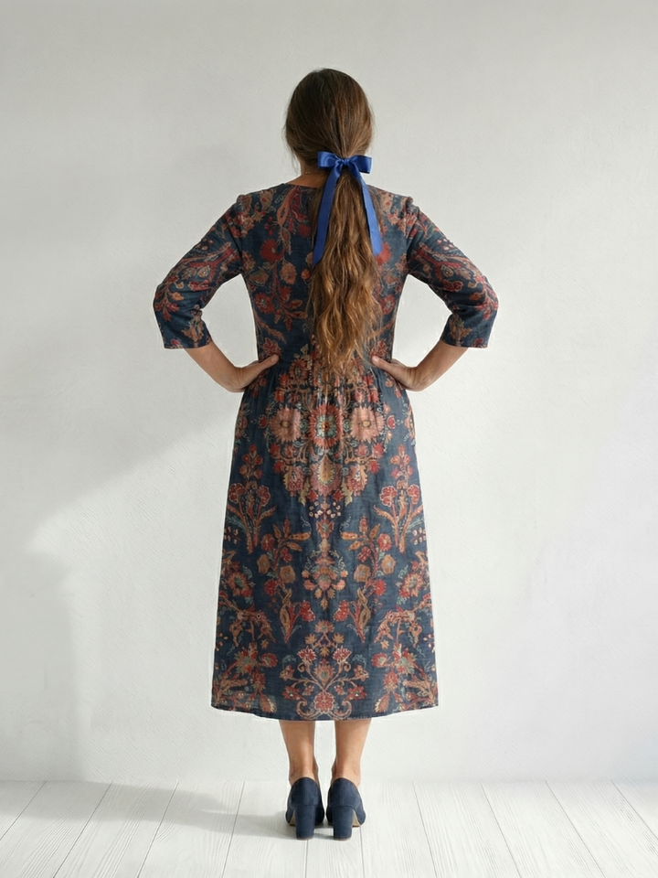 Soft-Knit V-Neck Midi Dress