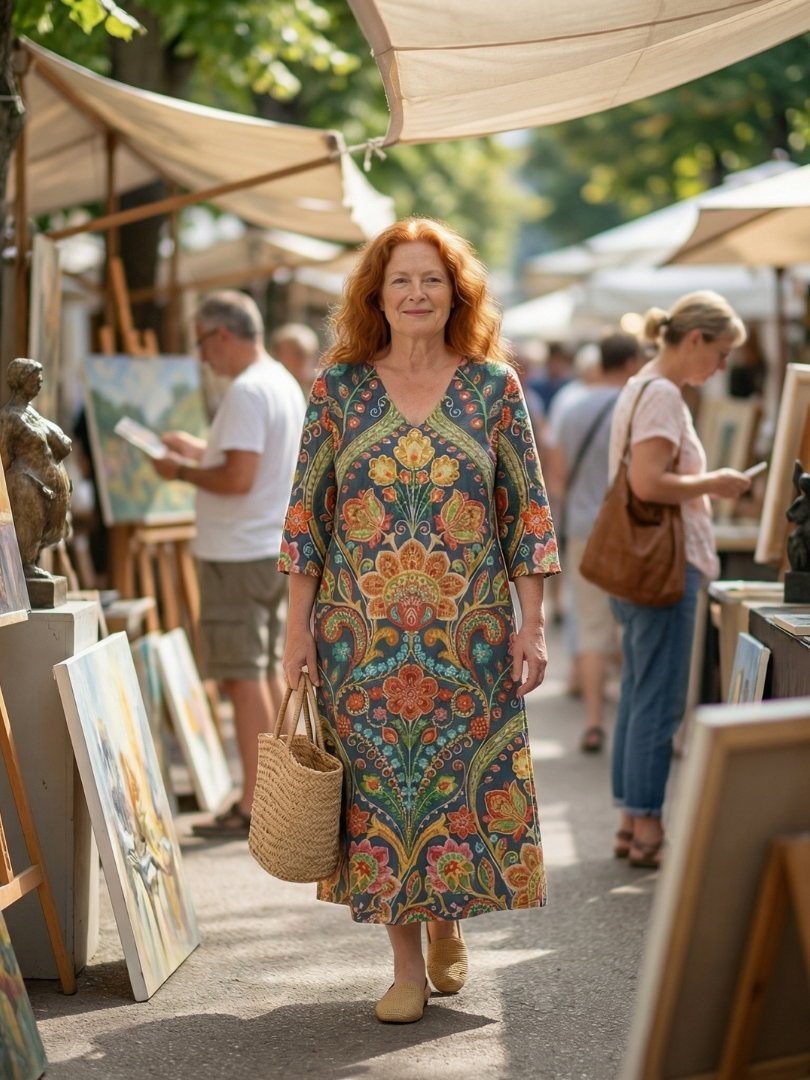 Figure-Flattering Garden Party Midi Dress