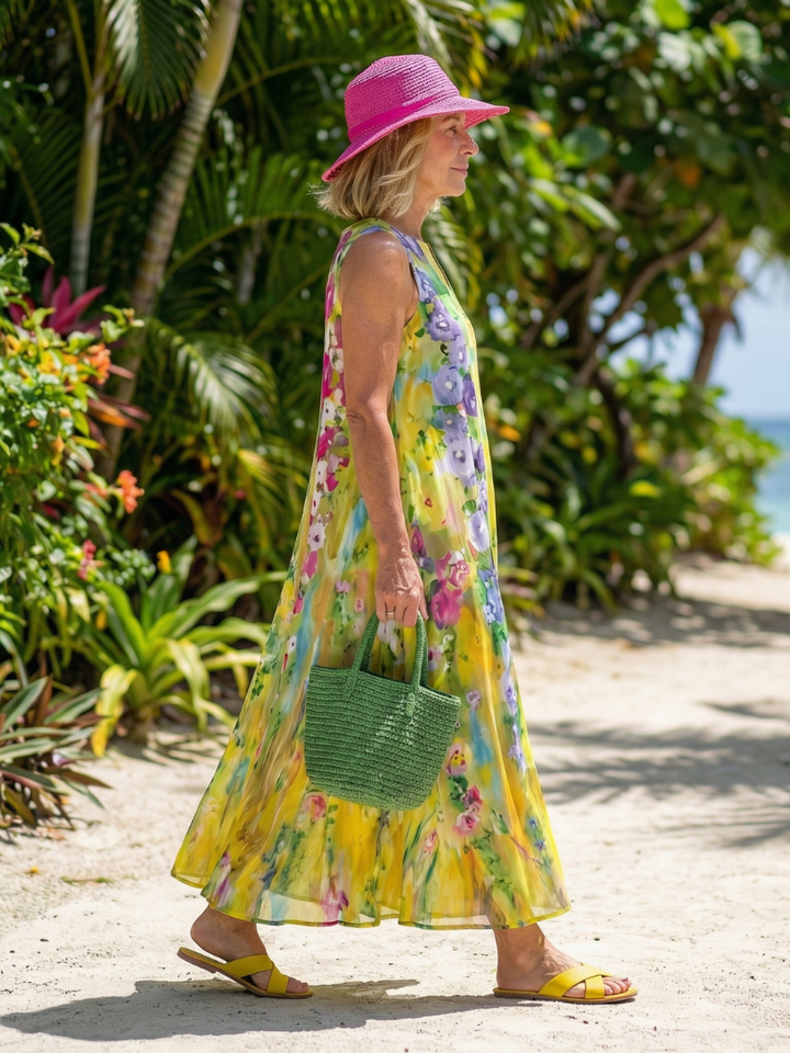 Effortless Garden Party Flowy Maxi Dress