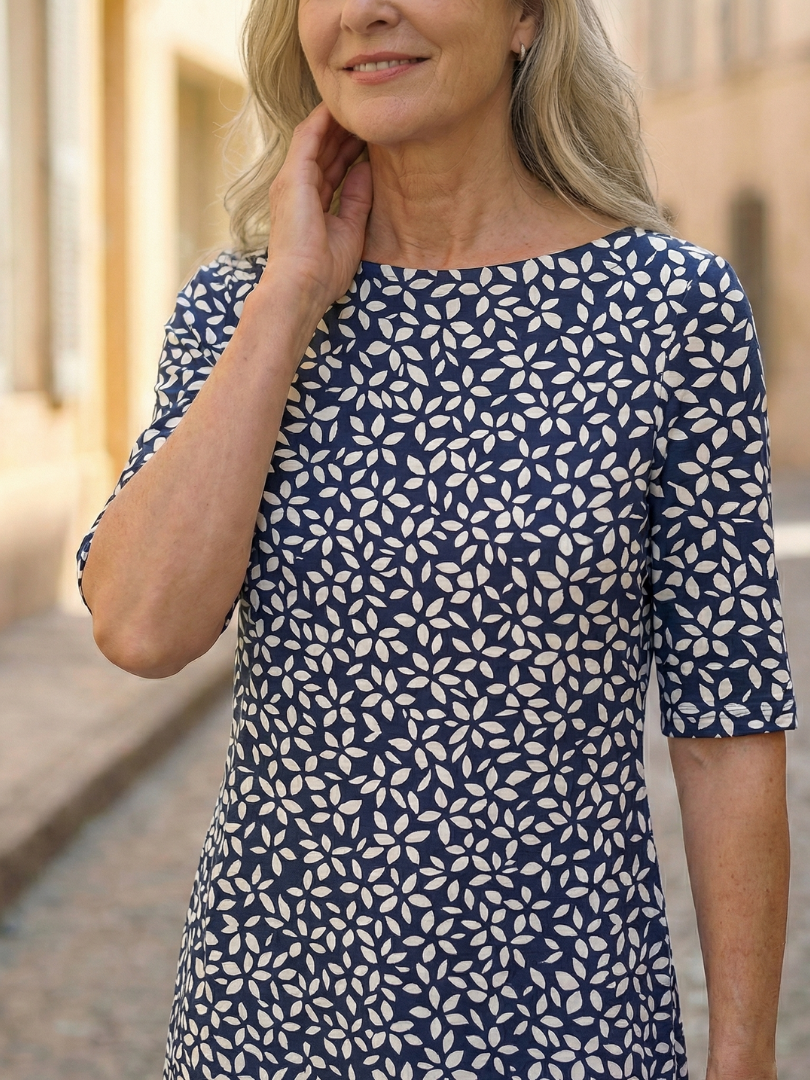 Seaside Brunch Breezy Coastal Print Dress