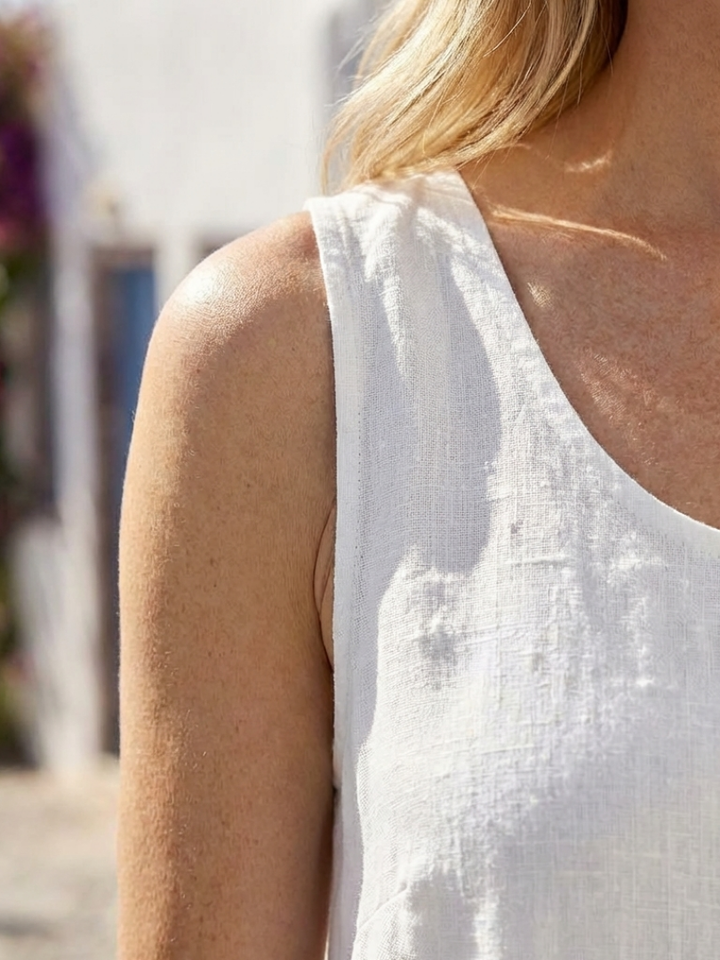 Effortless Summer Brunch Sleeveless Relaxed Midi Dress
