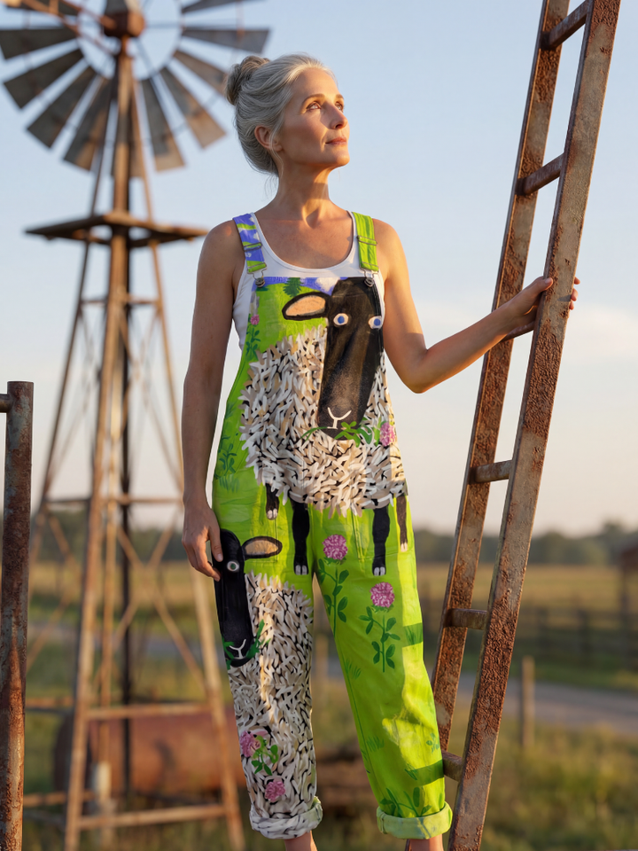City-Chic Reef-Print Wool Wide-Leg Jumpsuit