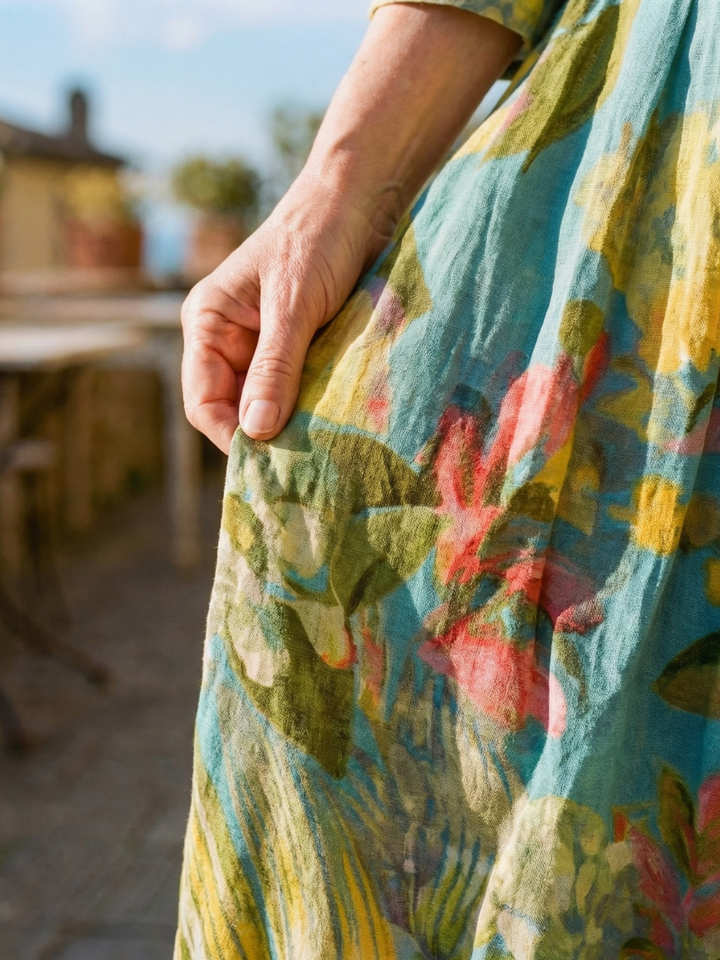 Gallery Opening Brushstroke Print Dress
