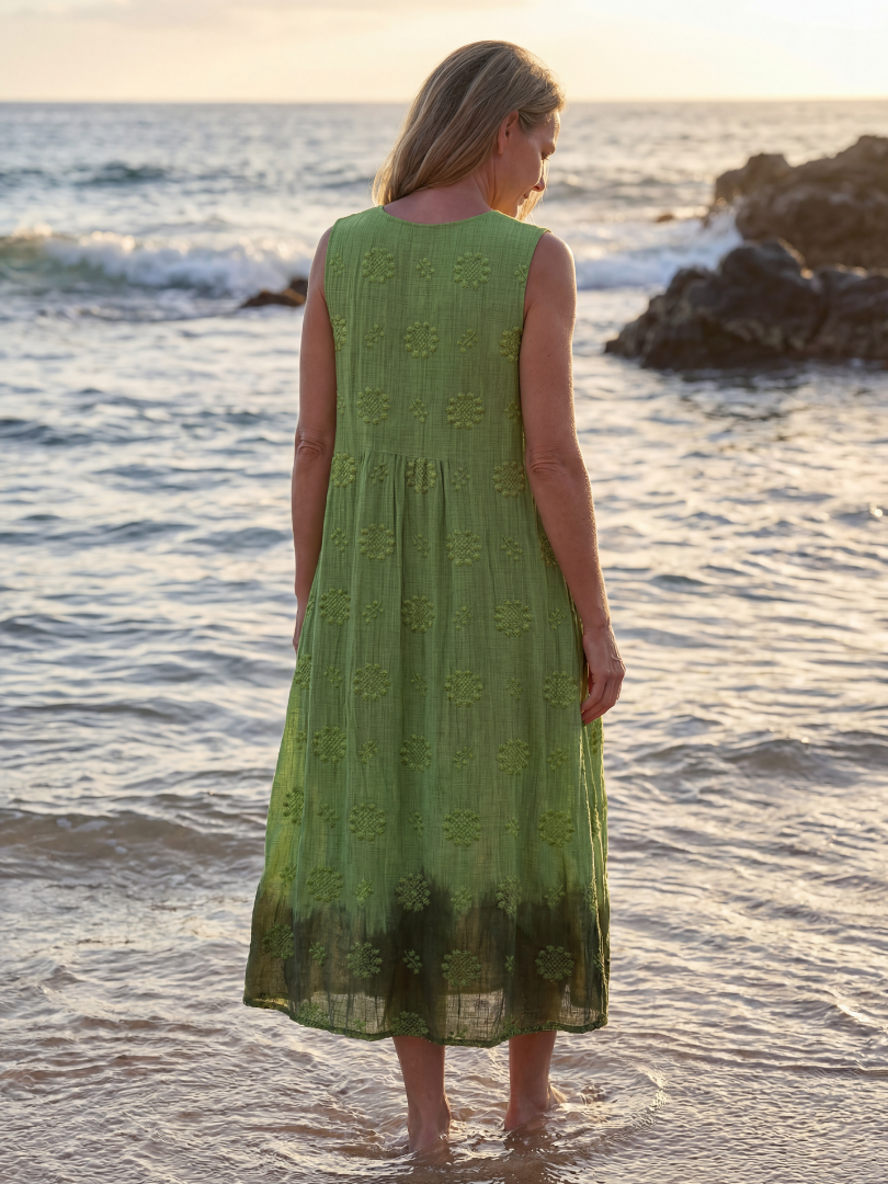 Garden Party Textured Floral Midi Dress