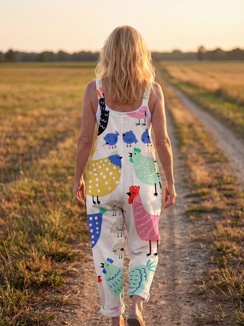 Effortless Weekend Printed Strap Jumpsuit