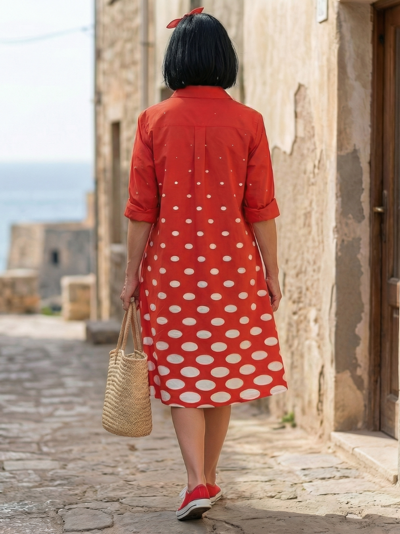Sunshine Ready Polka Dot Brunch Dress