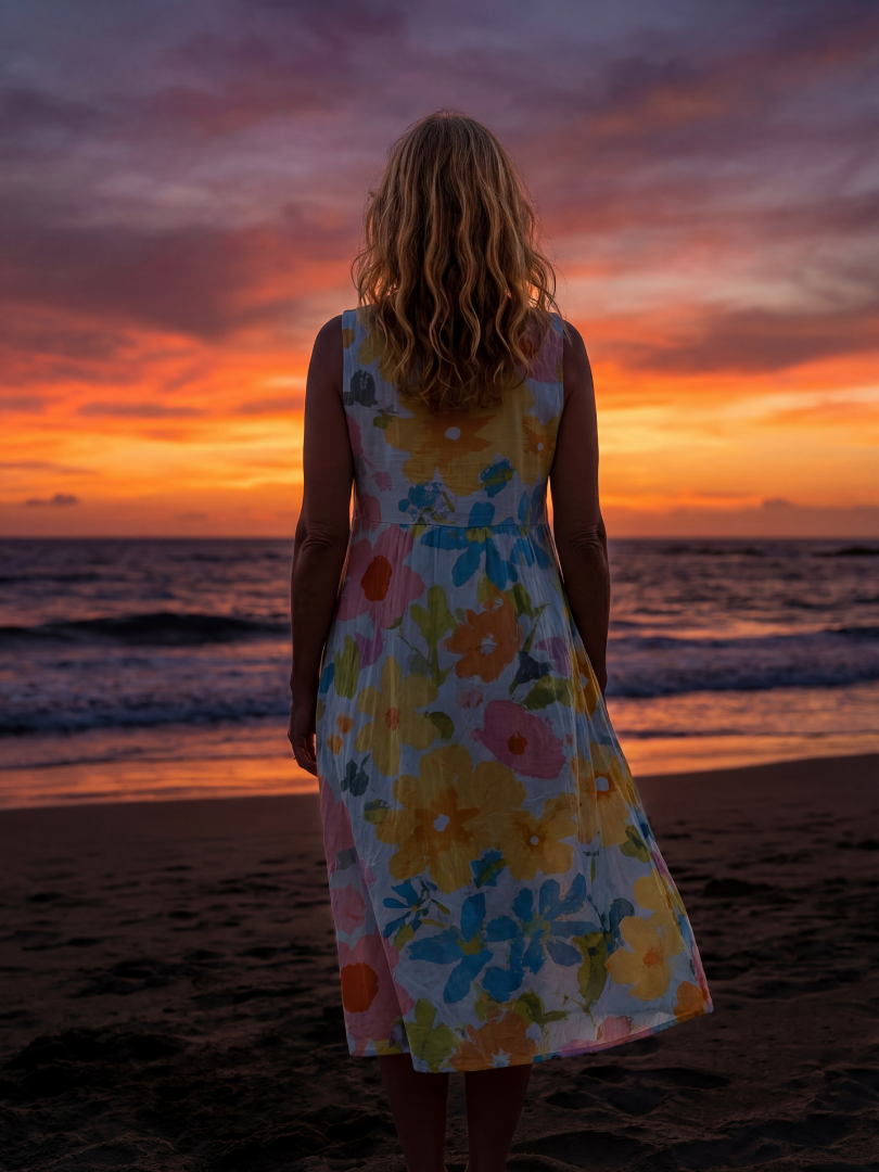 Seaside Brunch Textured Midi Dress