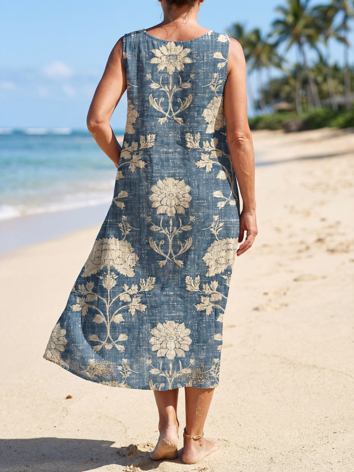 Seaside Brunch Floral Midi Dress