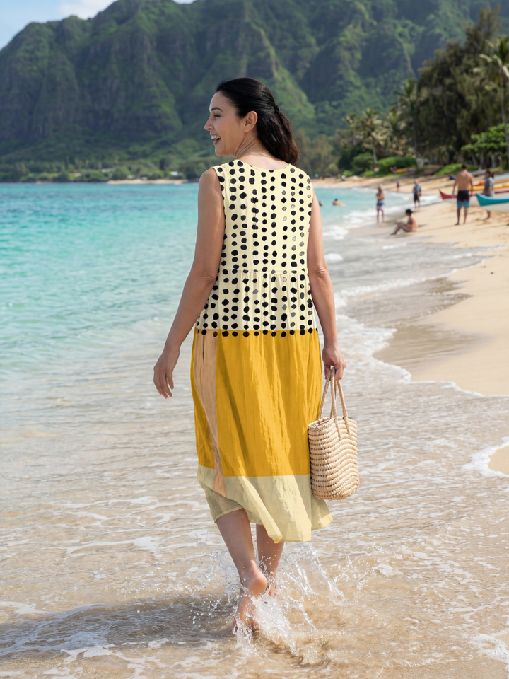 Romantic Garden Party Dot Midi Dress