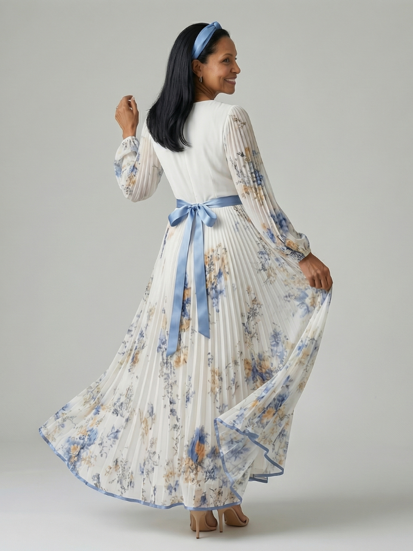 Cornflower Blue Floral Maxi Dress