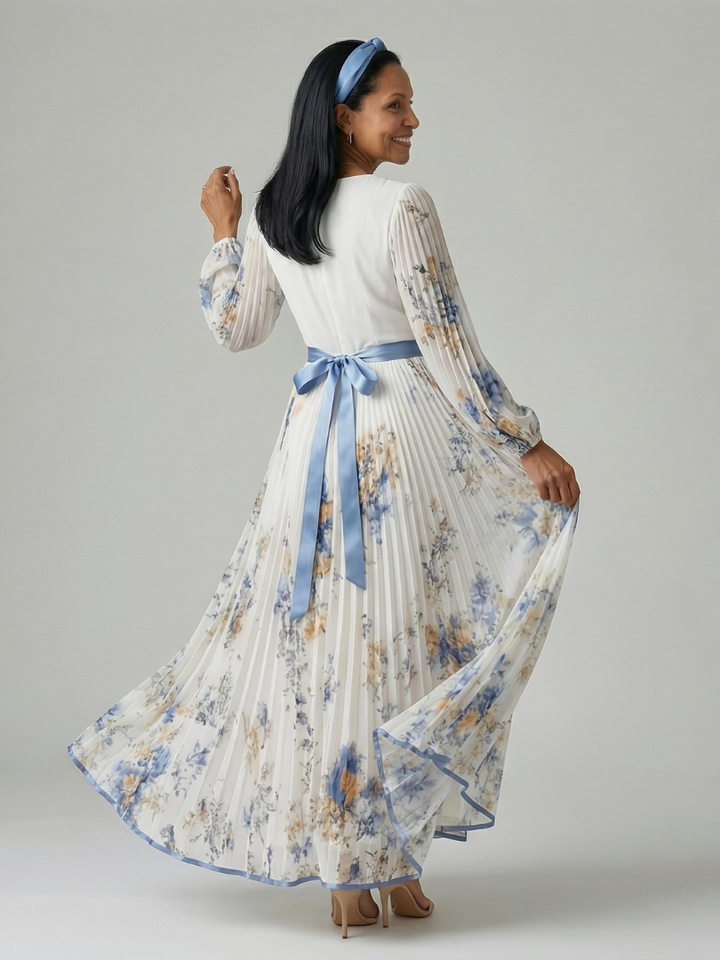 Cornflower Blue Floral Maxi Dress