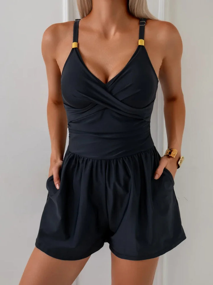 Sloane Terry-Cloth One-Piece Swimsuit with Pockets