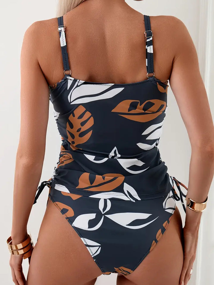 Isla Tropical Leaf-Print Tankini Set