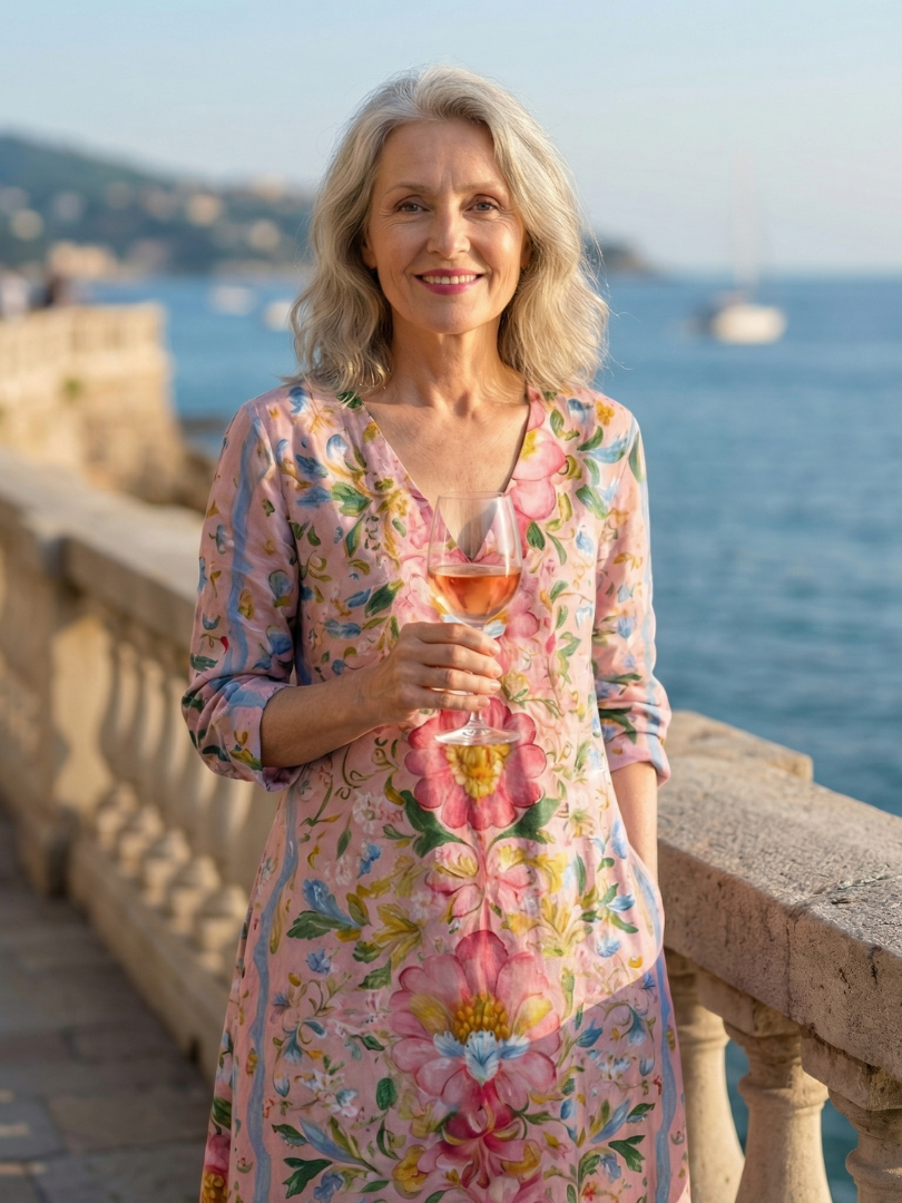 Rose Gold Floral Midi Dress