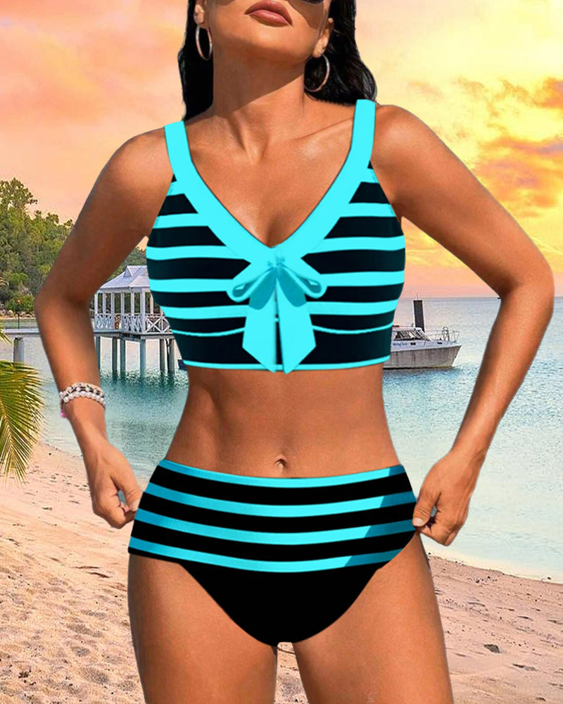 Lula High-Waisted Striped Bikini