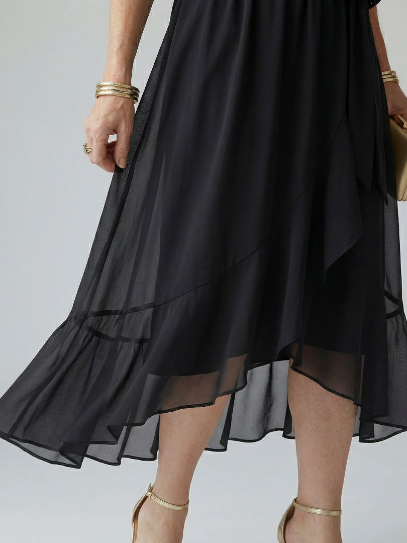 Olive Kimono-Sleeve Wrap Midi Dress