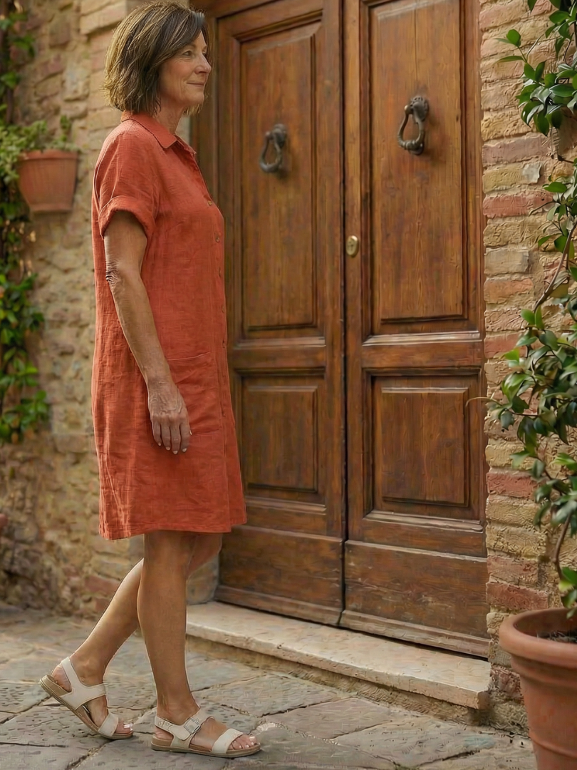 Effortless Courtyard Stroll Breezy Day Dress