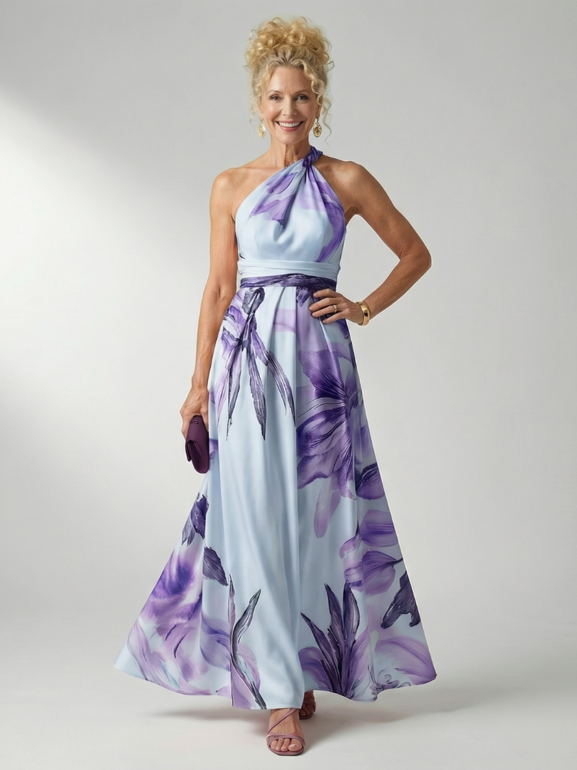 Hibiscus Halter Maxi Dress