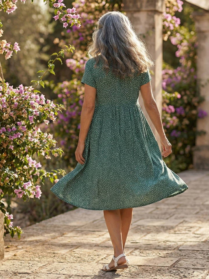 Romantic Garden Party Meadow Floral Midi Dress