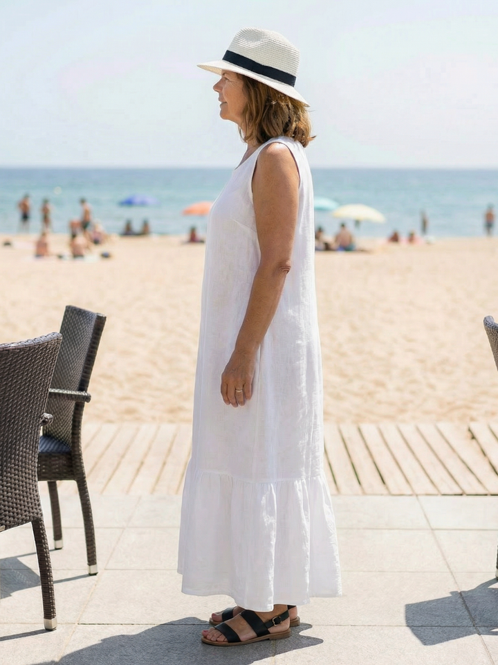 Flattering Draped Midi Dress from Brunch to Dinner
