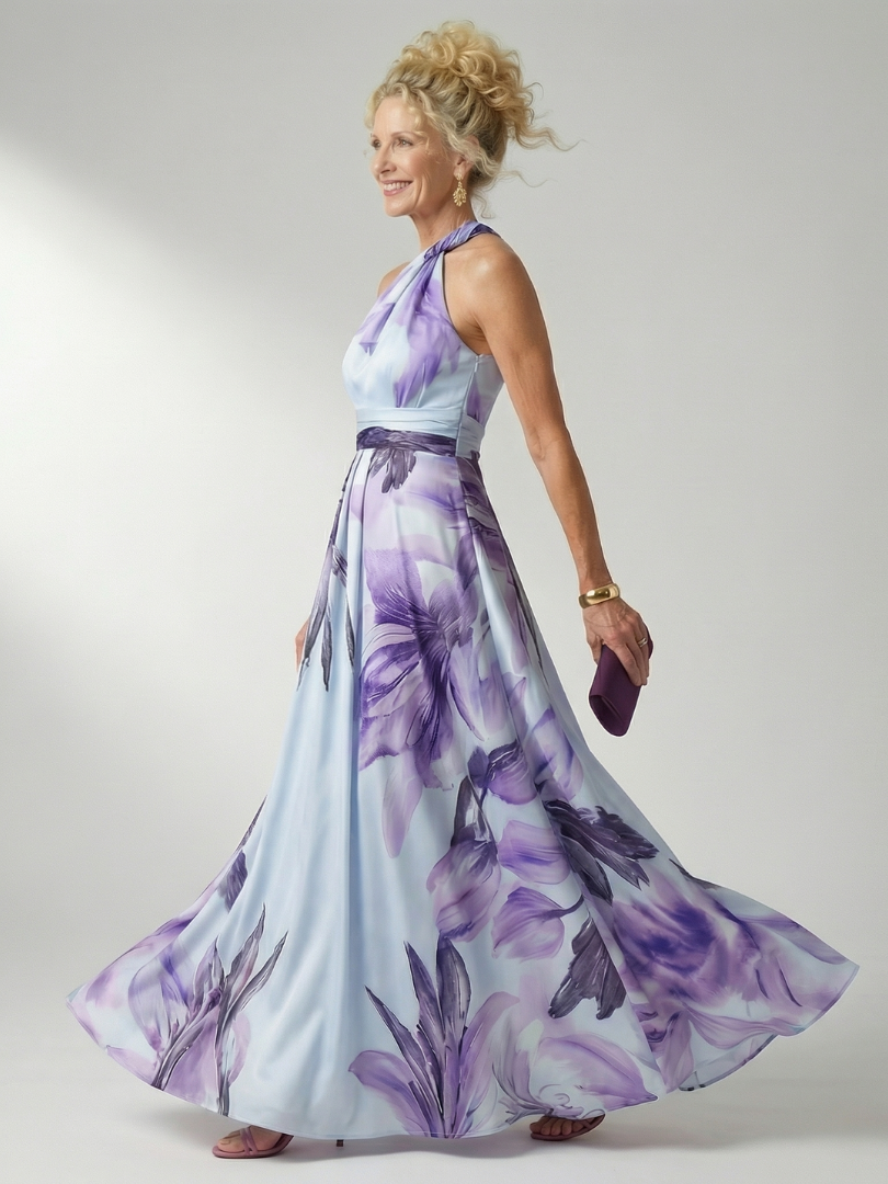 Hibiscus Halter Maxi Dress