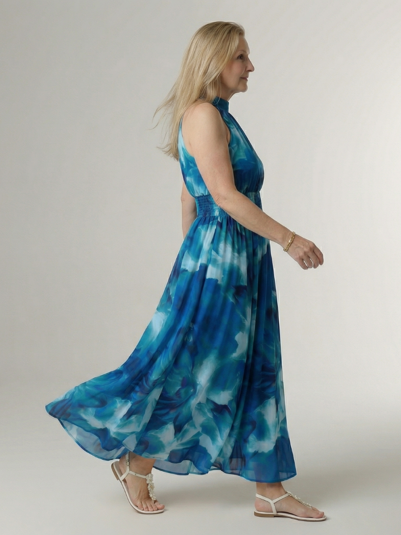 Buttercup Tie-Dye Halter Maxi Dress