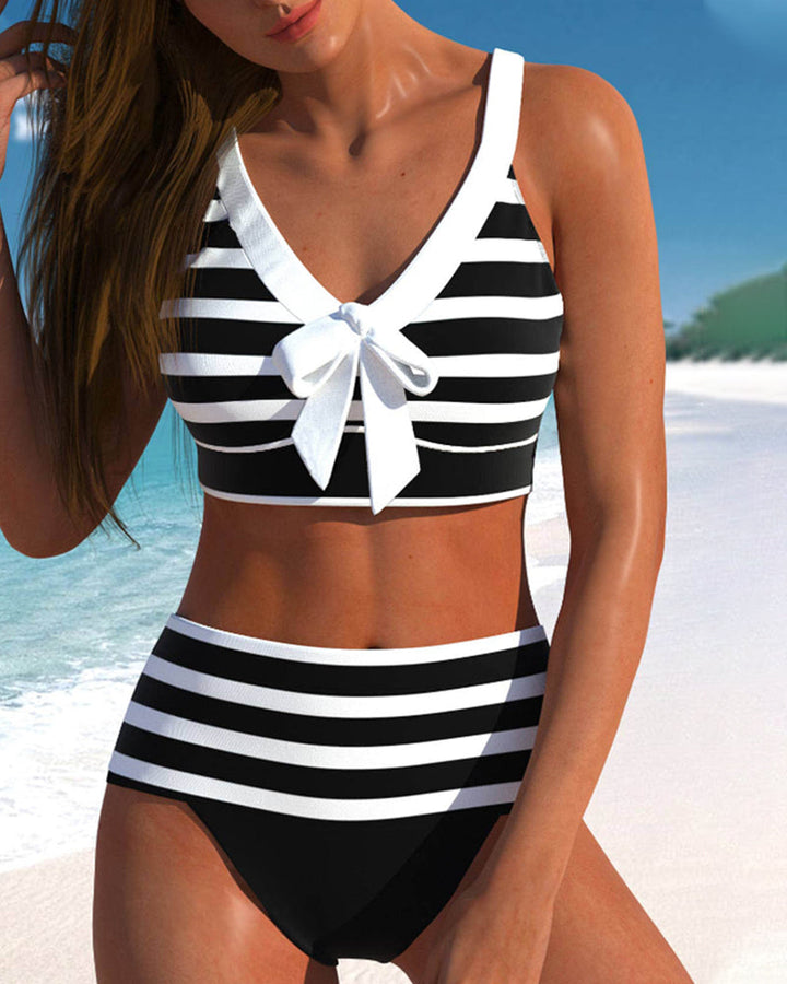 Lula High-Waisted Striped Bikini