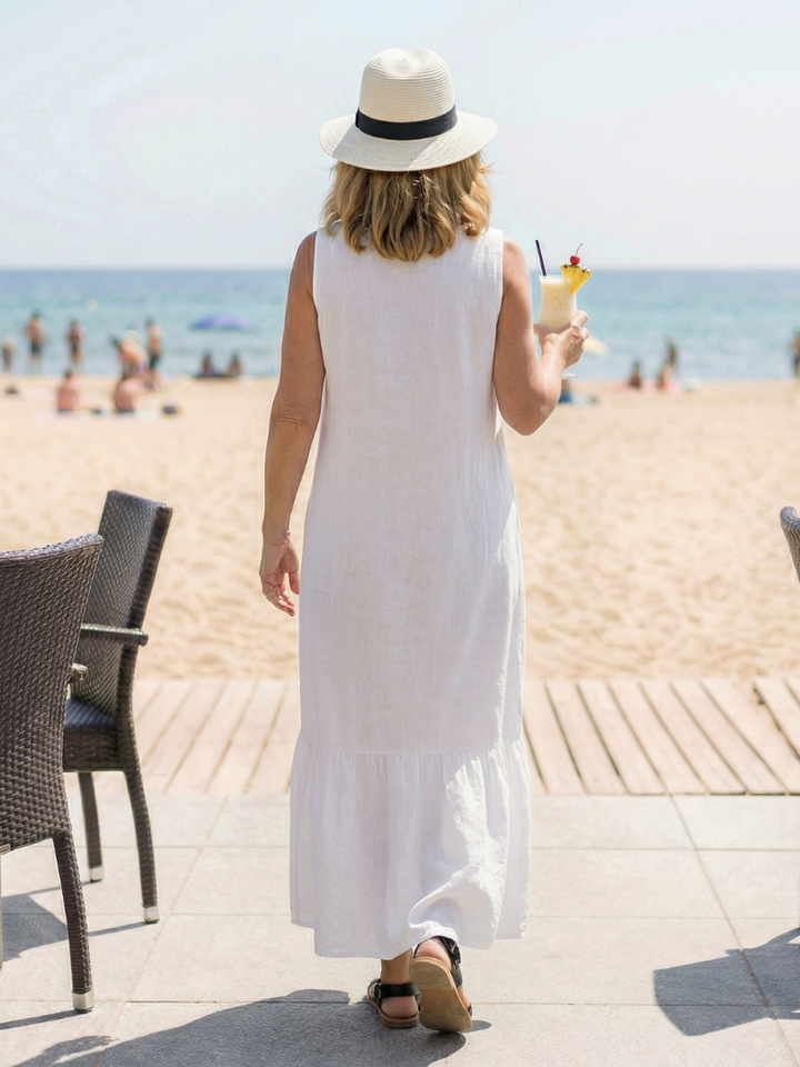 Flattering Draped Midi Dress from Brunch to Dinner